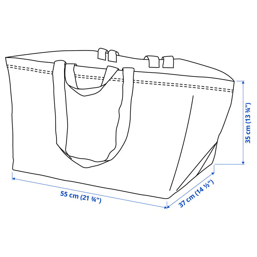 FRAKTA Carrier bag, large, blue, 55x37x35 cm/71 l