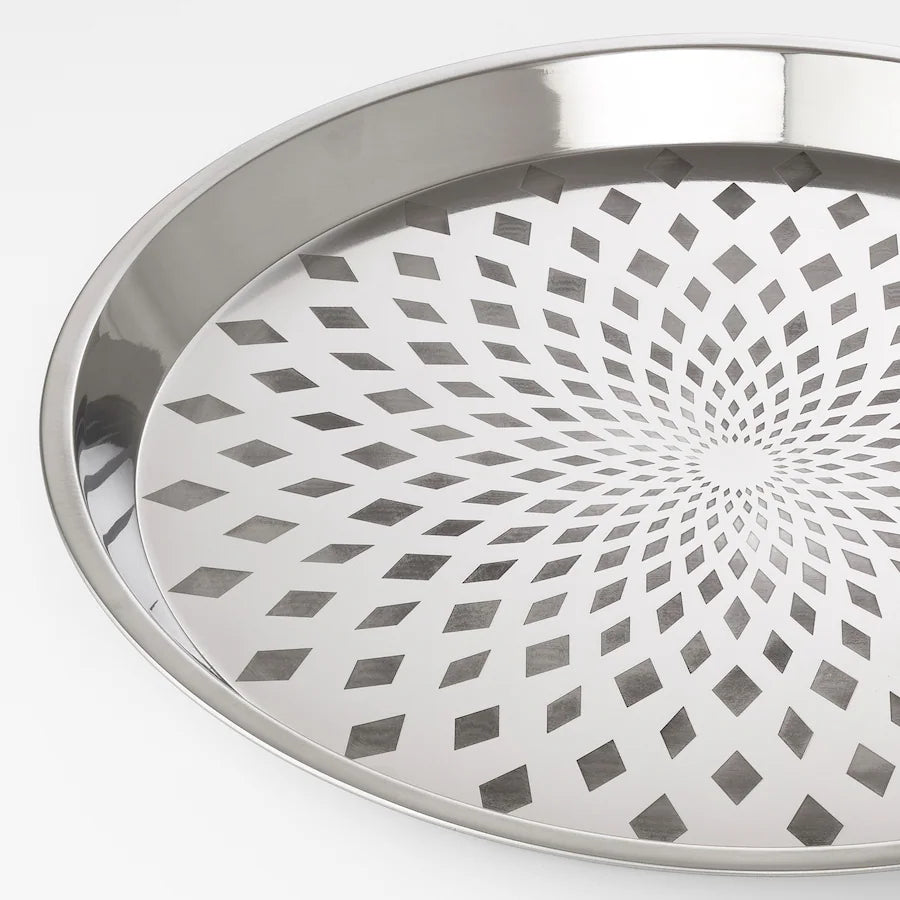 GOKVÄLLÅ Serving tray, metal silver-colour, 36 cm