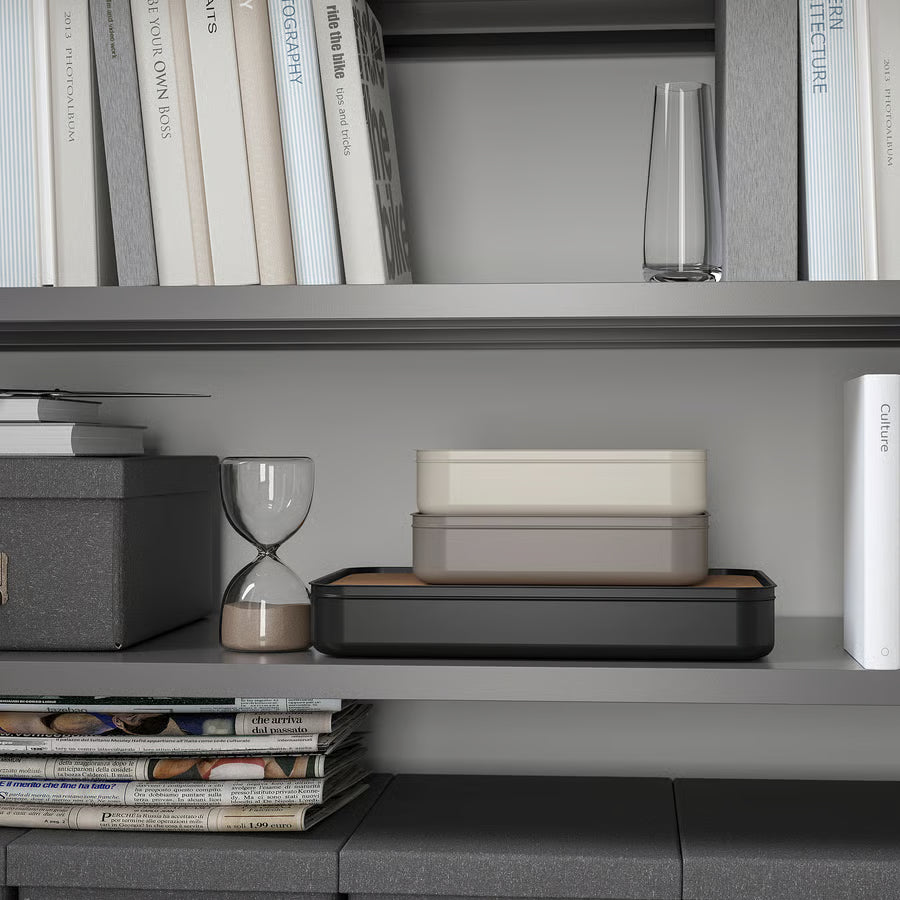 HARVMATTA Box with lid, light beige