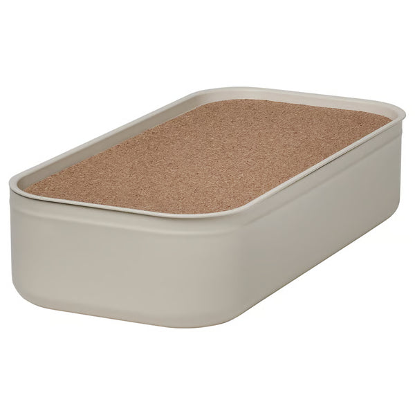 HARVMATTA Box with lid, light beige