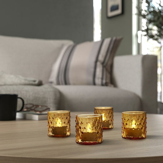 TEALIGHT HOLDER, DARK YELLOW