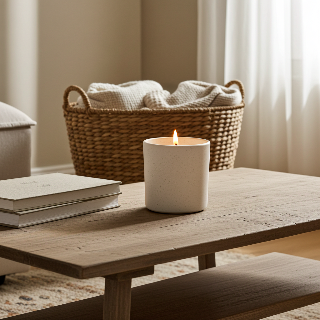 ADLAD Scented candle in ceramic jar, Scandinavian