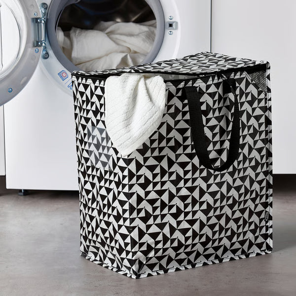 KNALLA Bag, black/white,47 l