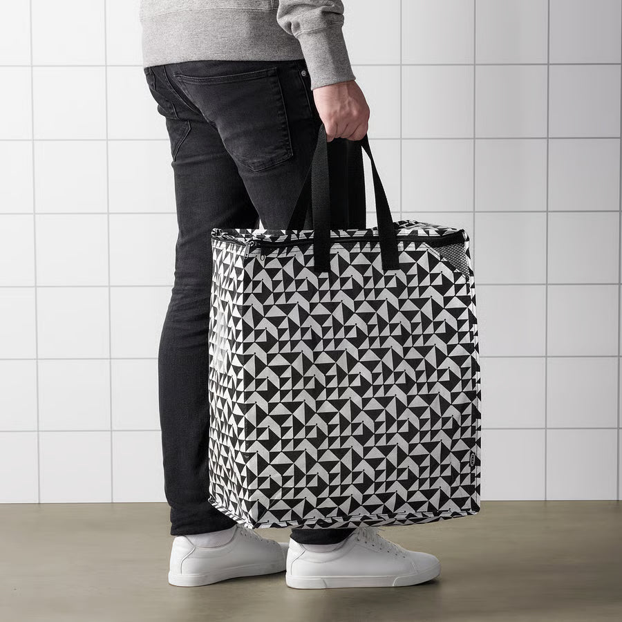 KNALLA Bag, black/white,47 l