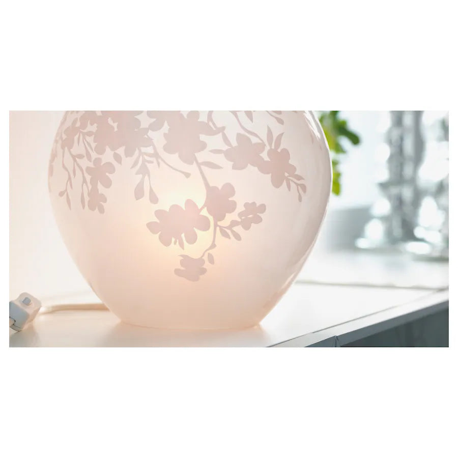 KNUBBIG

Table lamp, cherry-blossoms white
