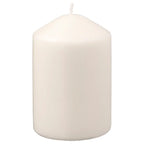 LÄTTNAD Unscented block candle, natural, 10 cm