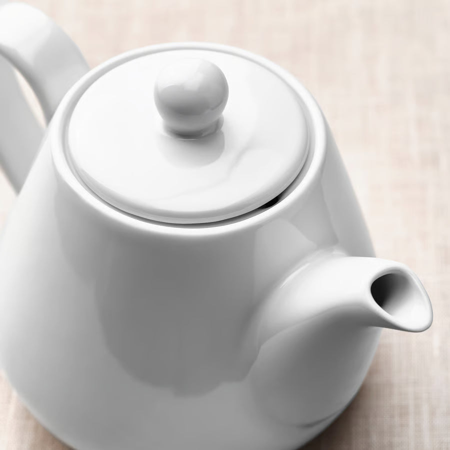 LYSRÄKA Teapot, white, 0.8 l