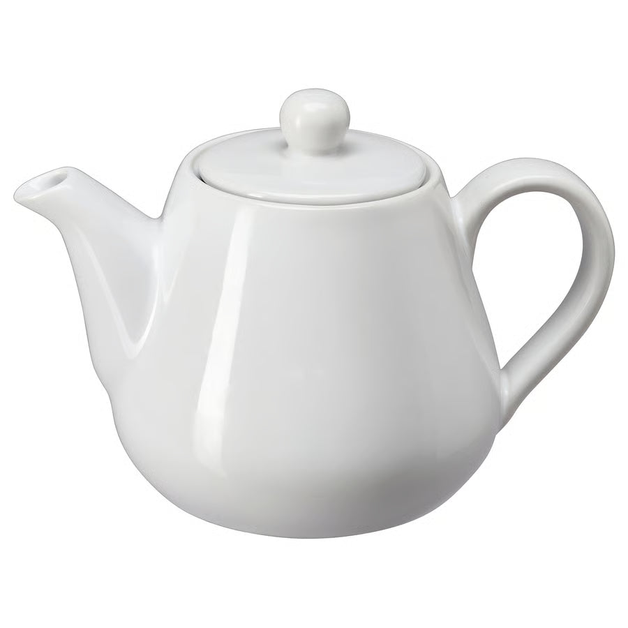 LYSRÄKA Teapot, white, 0.8 l
