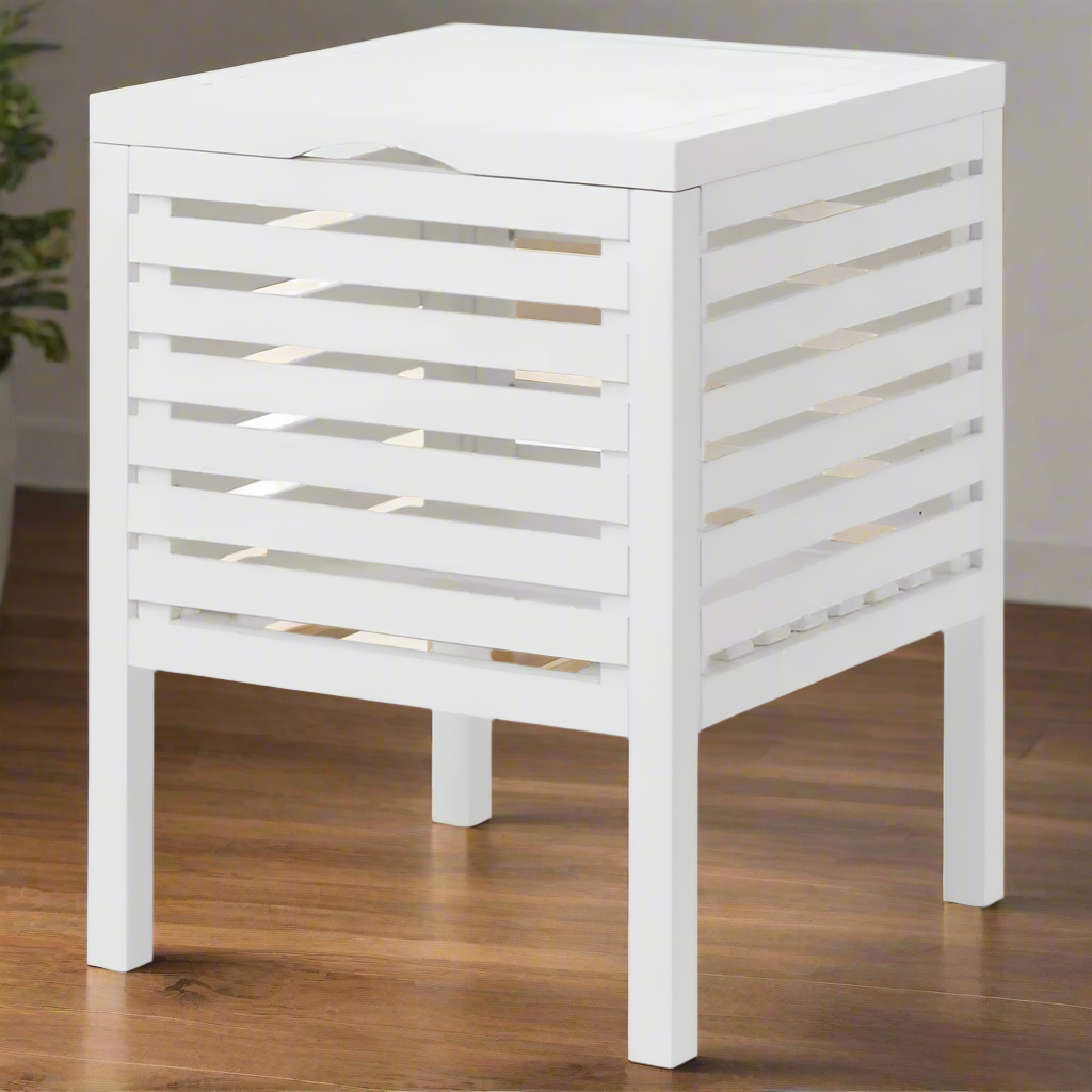 MUSKAN Storage stool, white – HomesopSolutions