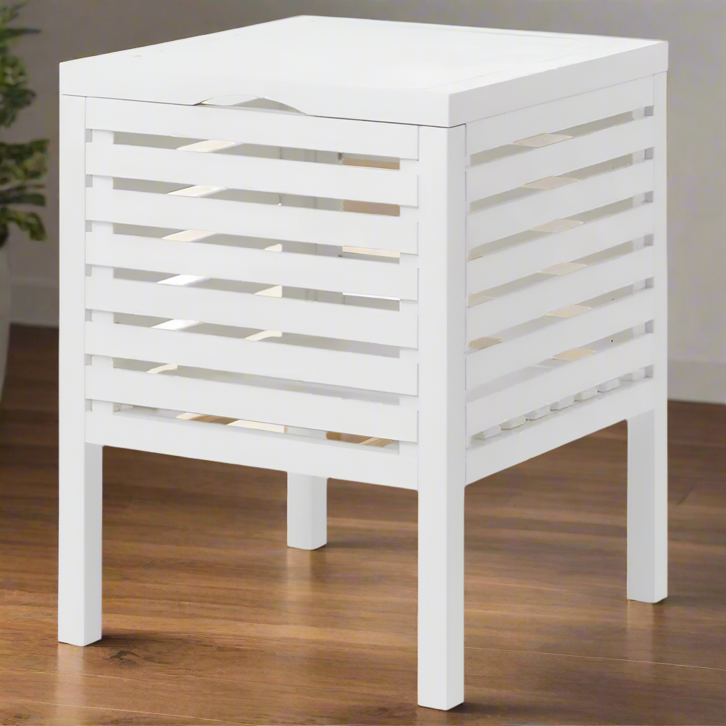 MUSKAN Storage stool, white