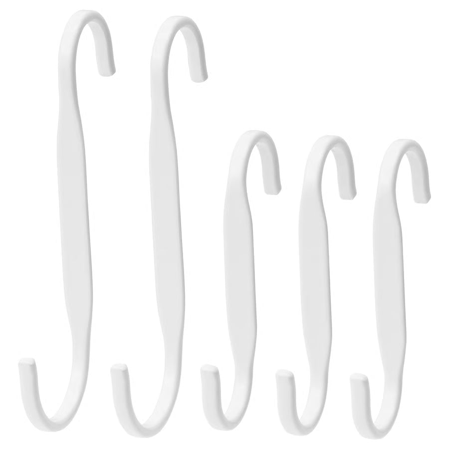 NEREBY S-hook, white 5/pack
