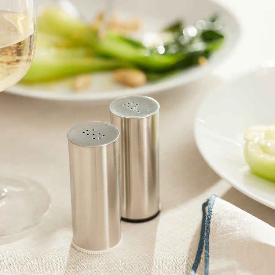 PLATS Salt/pepper shaker, set of 2, stainless steel