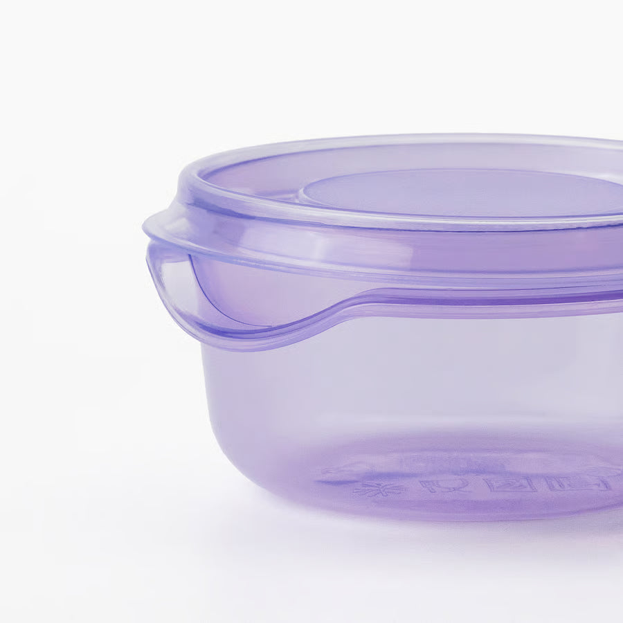 PRUTA Food container, transparent/blue70 ml