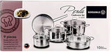 Korkmaz Stainless Steel Perla Cookware A1609, Set Of 9 Pcs