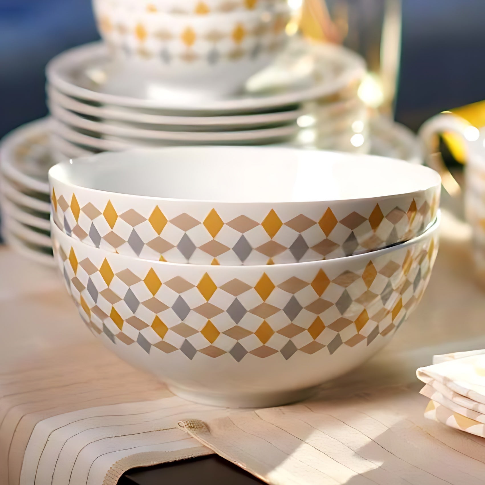 GOKVÄLLÅc Serving bowl, white/beige