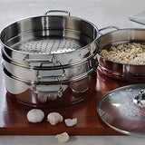 Perla Stainless Steel Steamer Cooking Pot with Boiler Stack Inserts