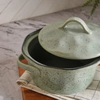 Haldor Speckled Stoneware Casserole 1.4l -green