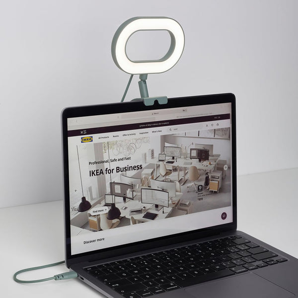 STÄNKREGN
LED ring lamp, dimmable/turquoise