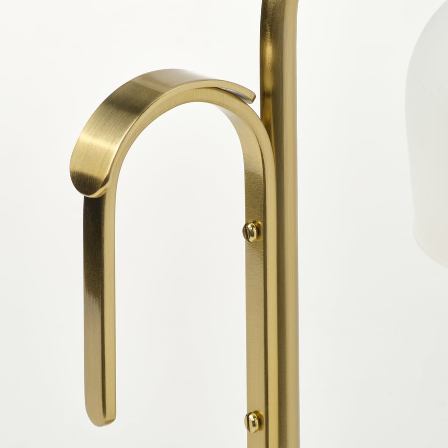 TVÅMASTAD
LED portable lamp, battery-operated brass/opal white glass
