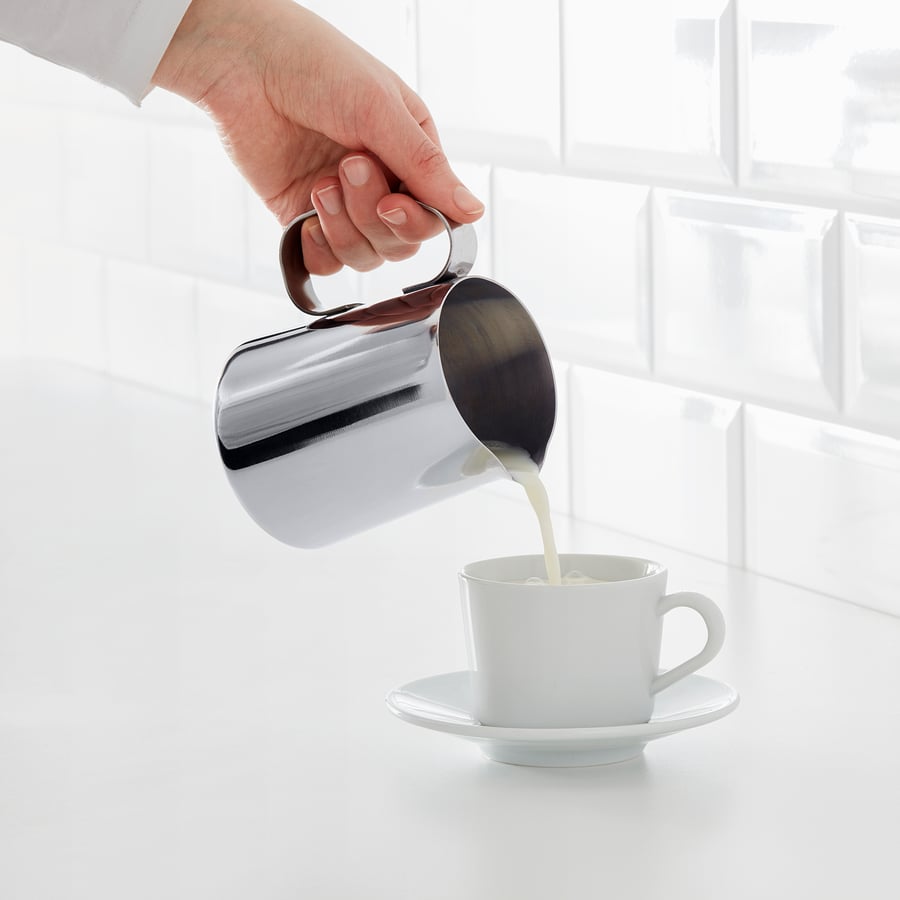 MÅTTLIG
Milk-frothing jug, stainless steel, 0.5 l