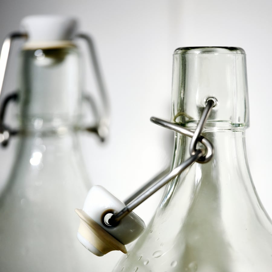 KORKEN
Bottle with stopper, clear glass, 0.5 l