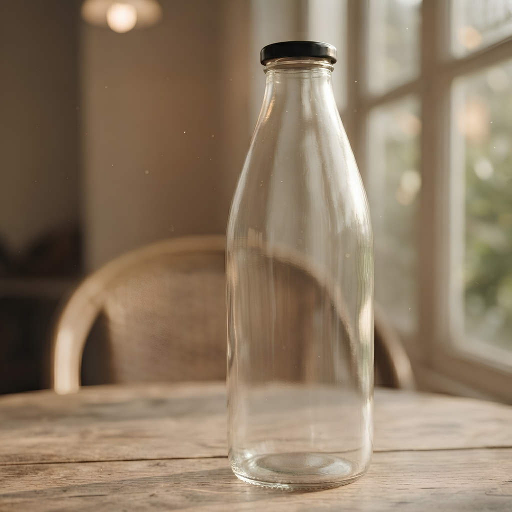 Clear Glass Milk Bottle - 1 Litre Homesop