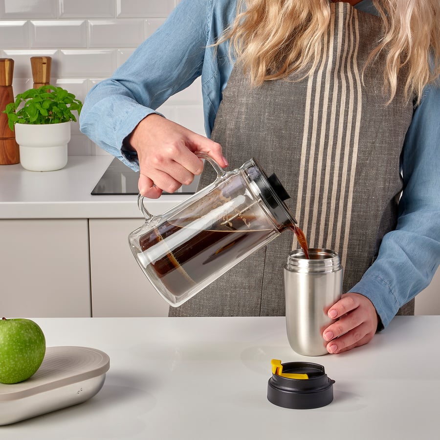 ENVÄLDIG
Insulated travel mug, stainless steel/black, 35 cl