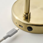 TVÅMASTAD
LED portable lamp, battery-operated brass/opal white glass