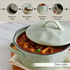 Haldor Speckled Stoneware Casserole 1.4l -green
