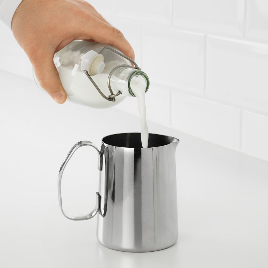 MÅTTLIG
Milk-frothing jug, stainless steel, 0.5 l