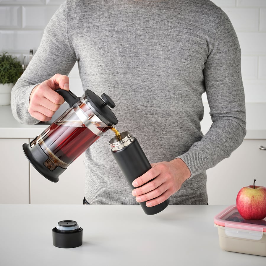 UNDERSÖKA
Insulated travel mug, black, 0.4 l