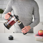 UNDERSÖKA
Insulated travel mug, black, 0.4 l
