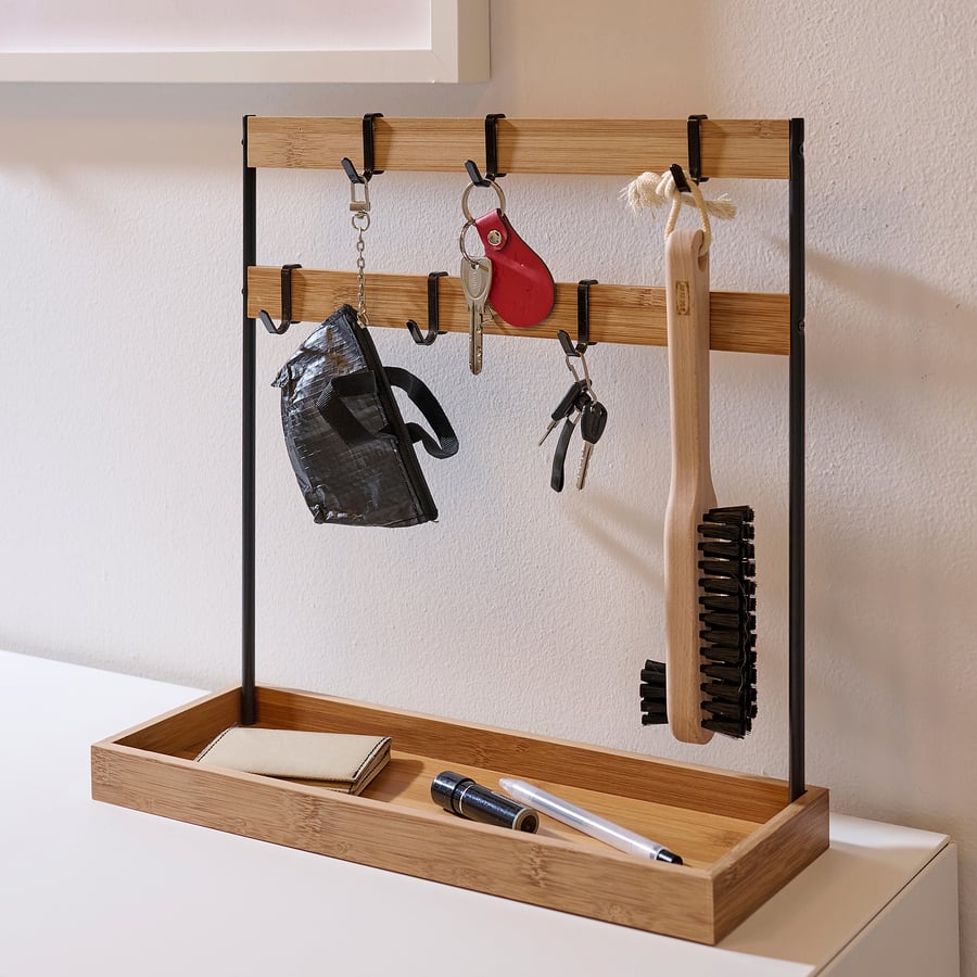 NÅLBLECKA
Utensil rack, metal/bamboo for kitchen countertop