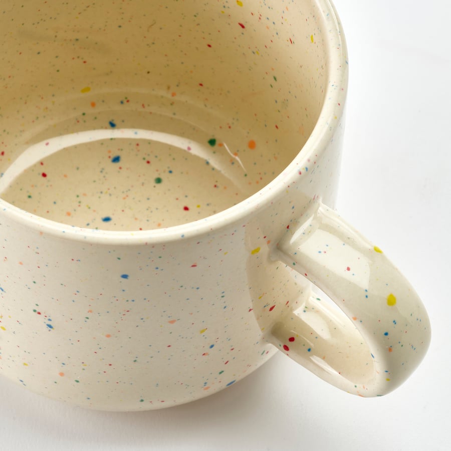 TOBISFISK
Mug, patterned/beige, 33 cl