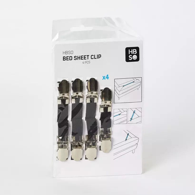 HBSO 4-Piece Bed Sheet Clip Set