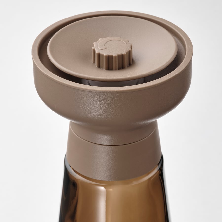 HALVTOM
Spice mill, glass/brown, 19 cm