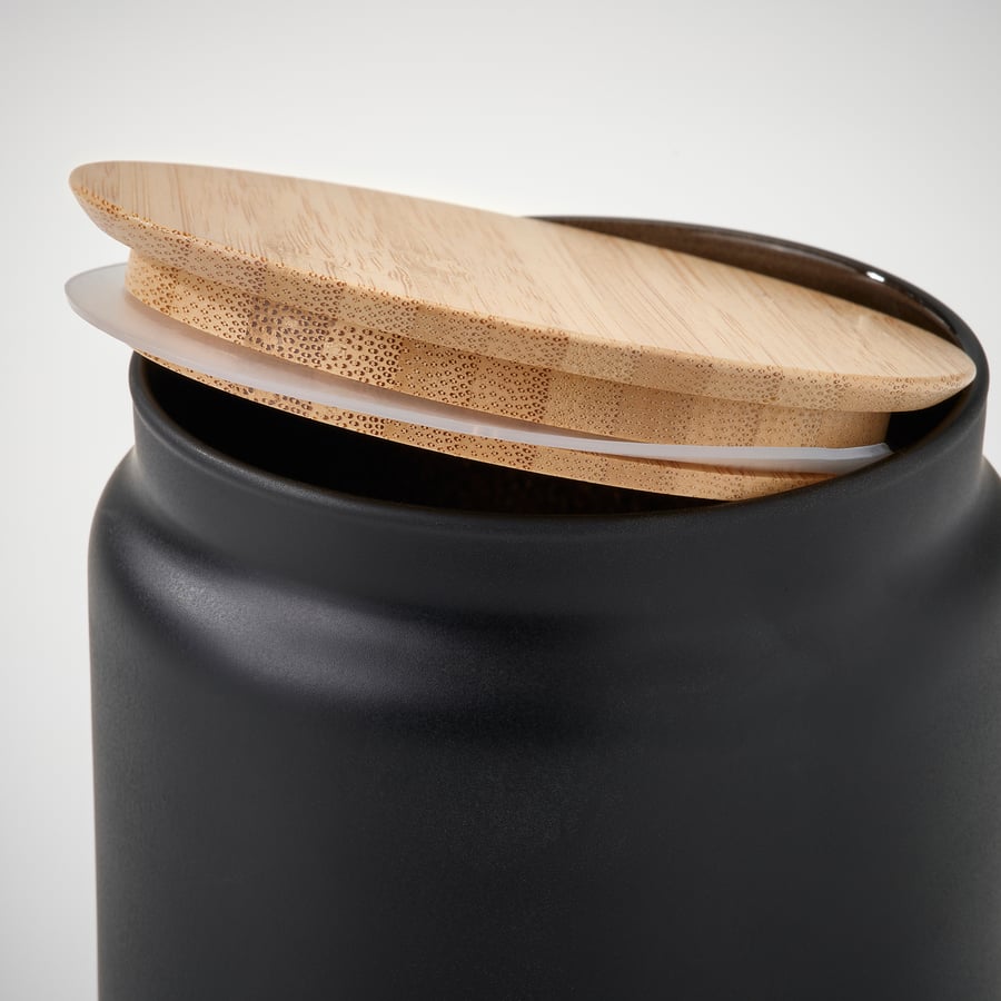 EKLATERA
Jar with lid, black, 1 l