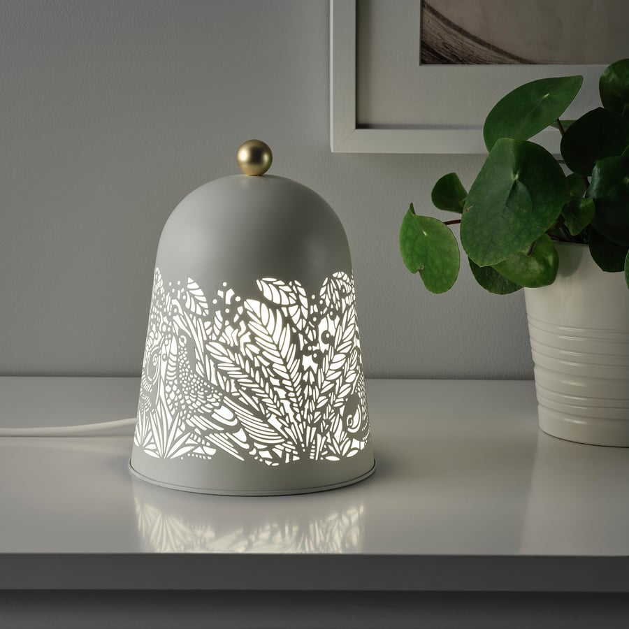 SOLSKUR
LED table lamp, brass/nickel-plated