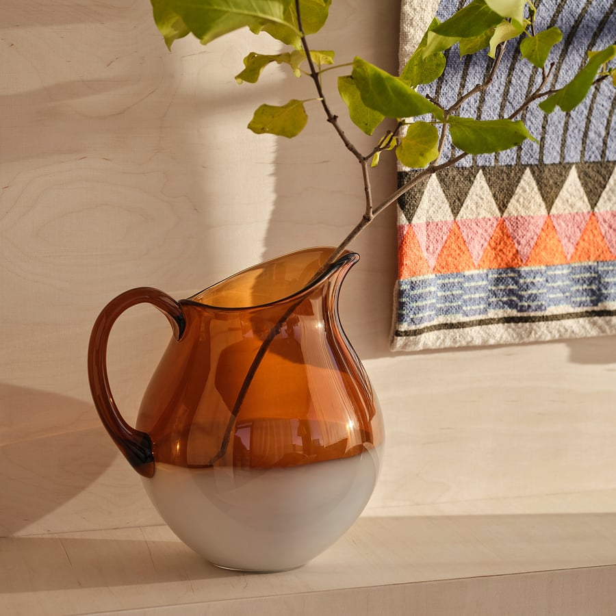 OMMJÄNGE
Jug, glass/brown, 2.7 l