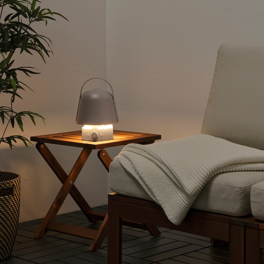 VAPPEBY
Bluetooth speaker lamp, outdoor/blue