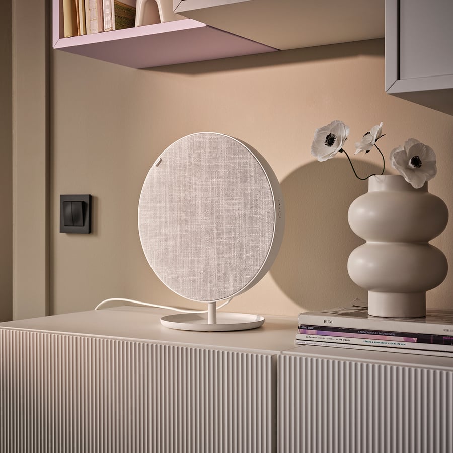SOLSKYDD
Bluetooth speaker, white, 29 cm