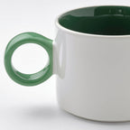 PIGGÅL
Mug, white/green, 30 cl set 2