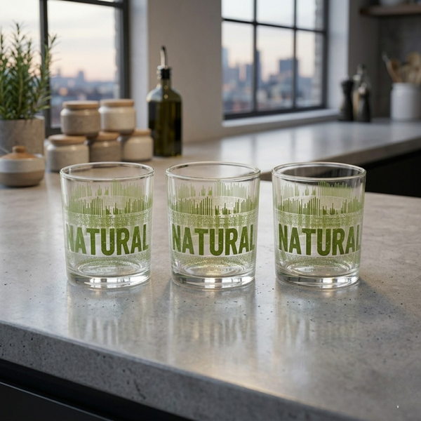 DEC 3pcs Short Glass Set Green 250ml