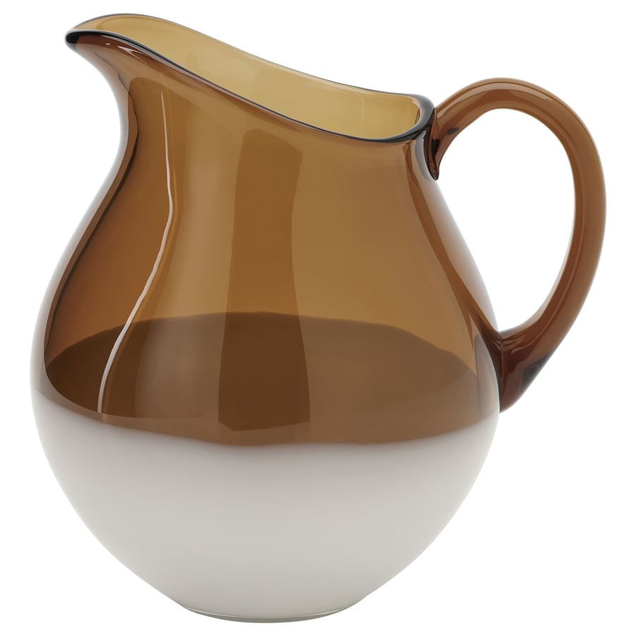 OMMJÄNGE
Jug, glass/brown, 2.7 l