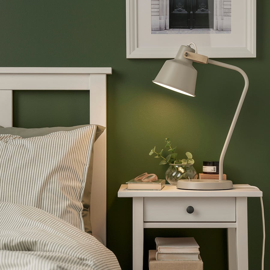 SJÖMAKT
Desk lamp, beige/ash