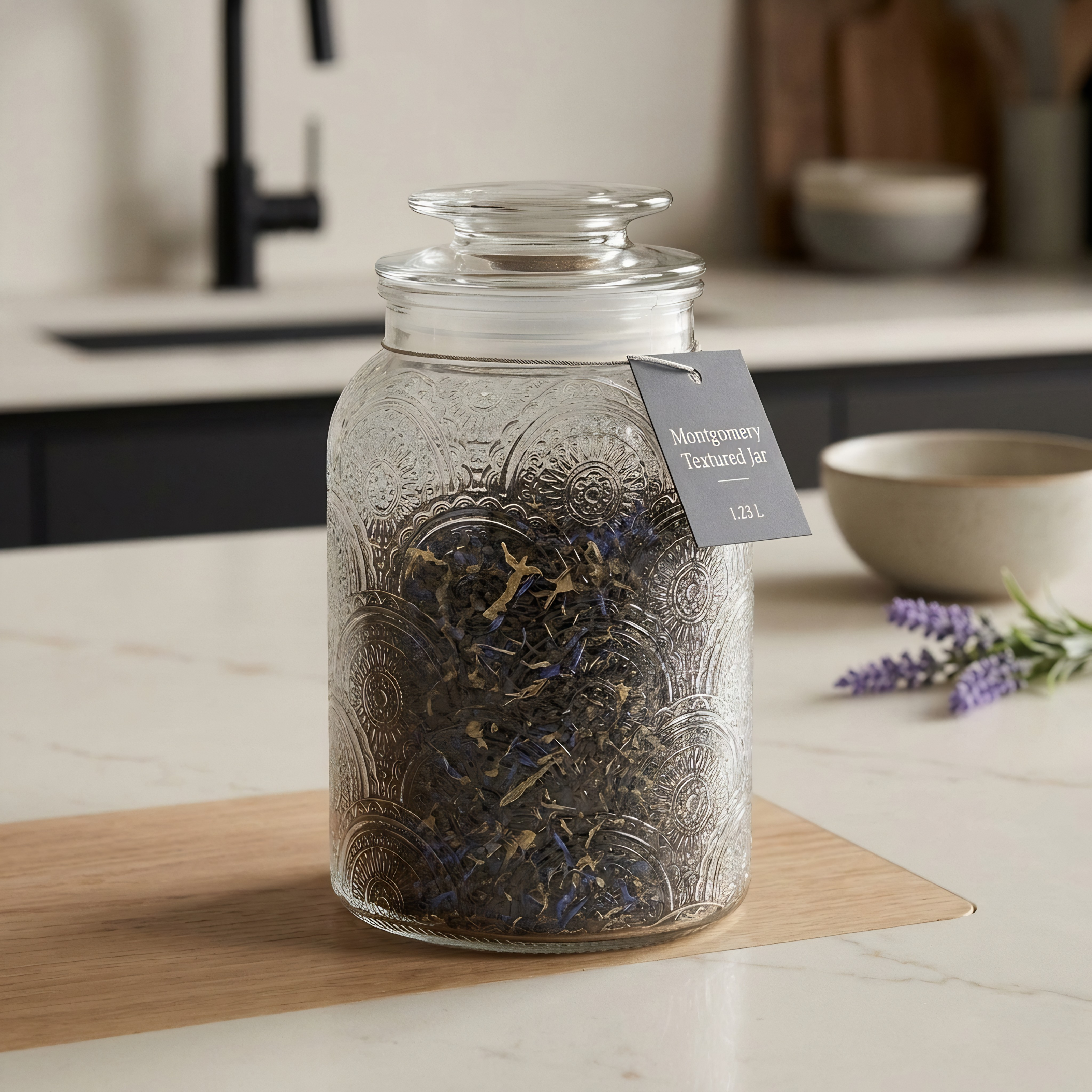 Montgomery Textured Jar with Lid - 1.23 L