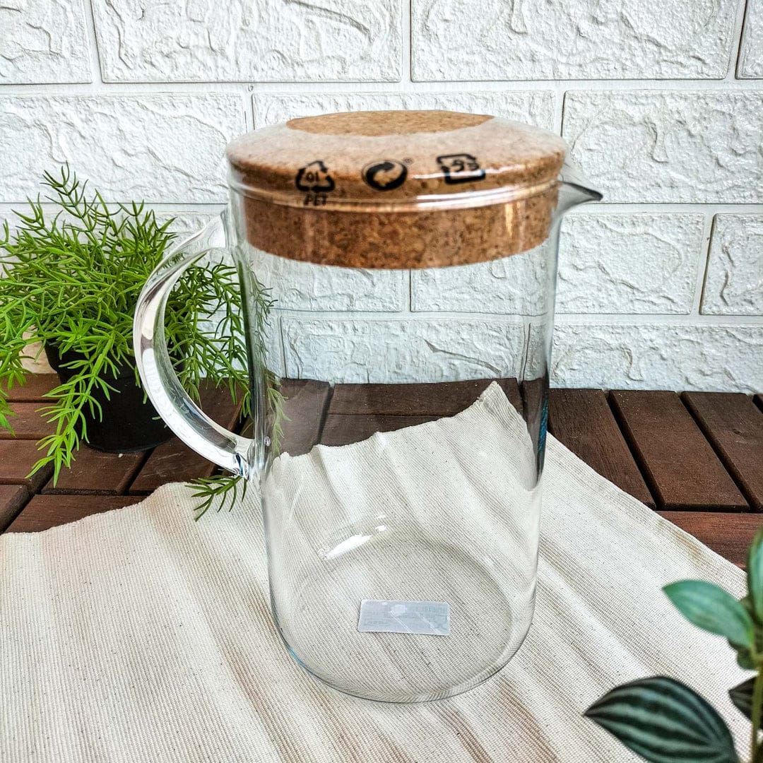 IKEA 365+
Jug with lid, clear glass/cork, 1.5 l