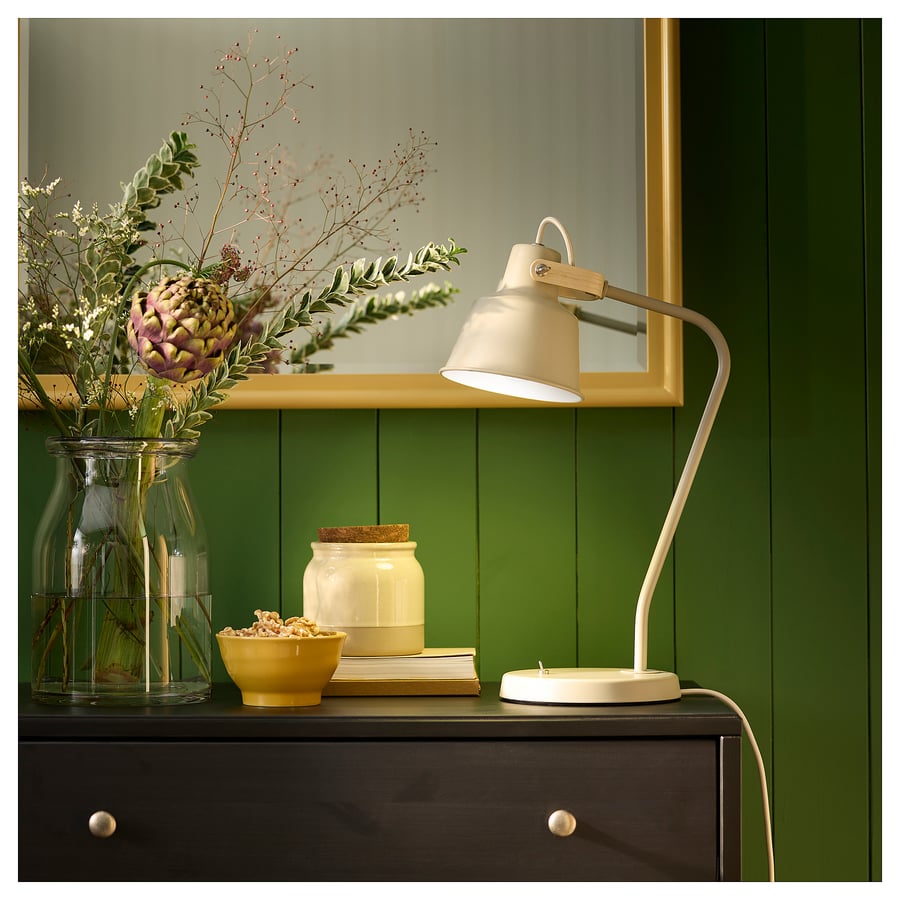 SJÖMAKT
Desk lamp, beige/ash