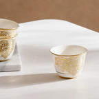 Makena 6-piece Kahwa Cup 80ml -white Gold