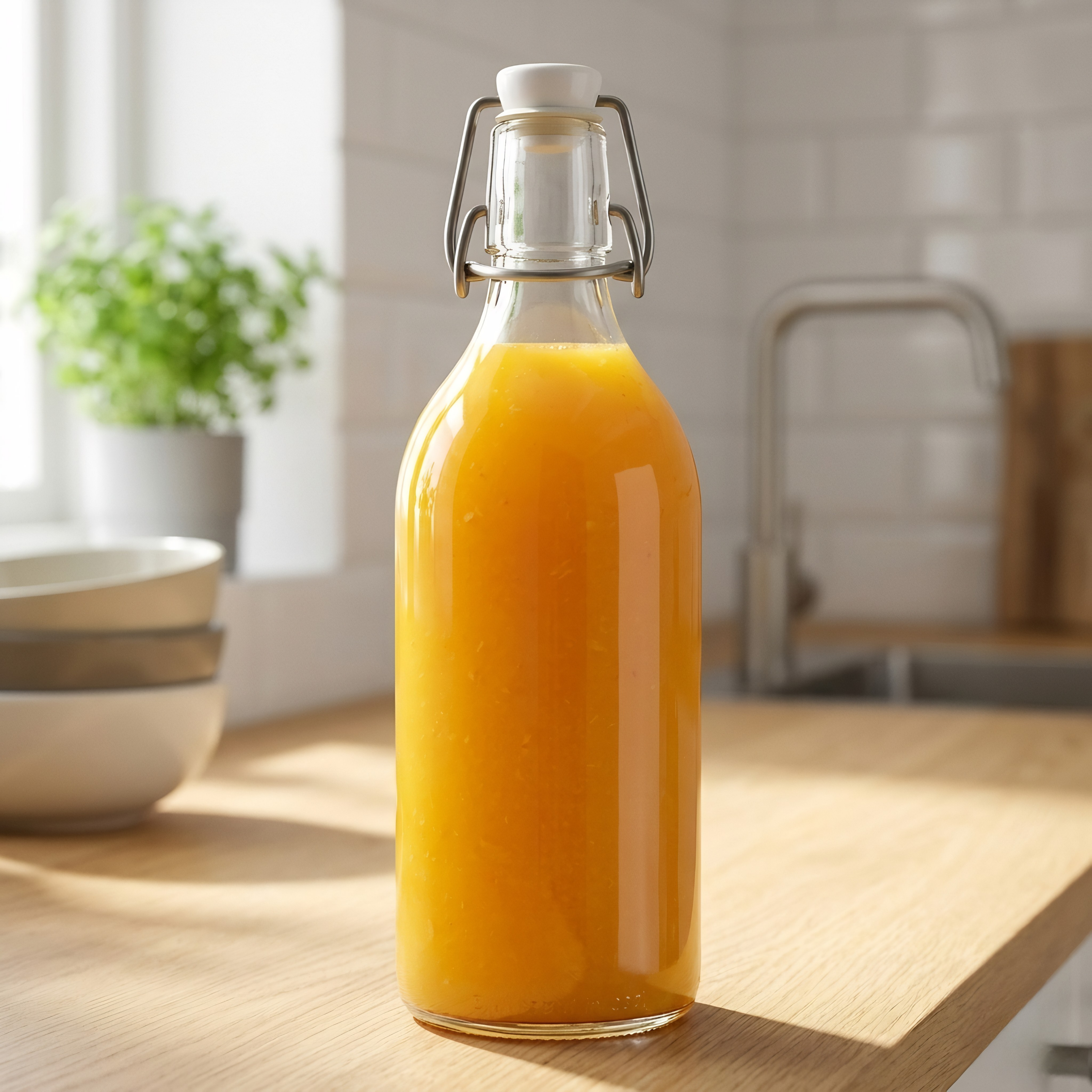 KORKEN
Bottle with stopper, clear glass, 0.5 l